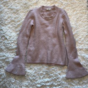 Madewell light pink bell sleeve sweater